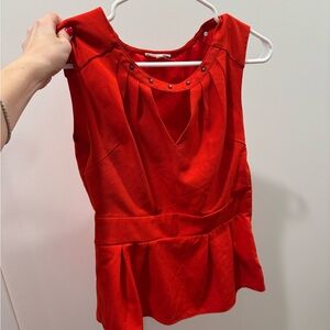 Elegant Red Sleeveless Top